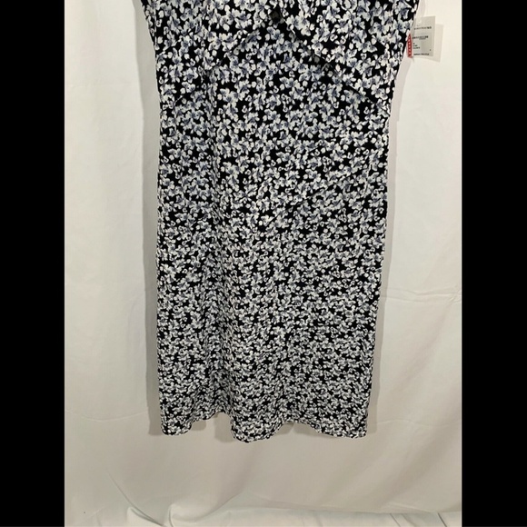 NEW $475 Nicole Miller Silk‎ Floral Print Midi Dress in Black/White [SZ 6 ] - Picture 5 of 8